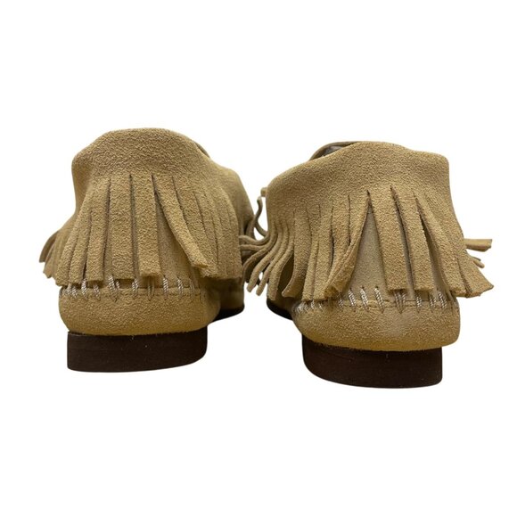 Lake Church Men’s Sand Suede Fringe Hand laced Hard Sole Moccasins Size 7.5 - Picture 5 of 10